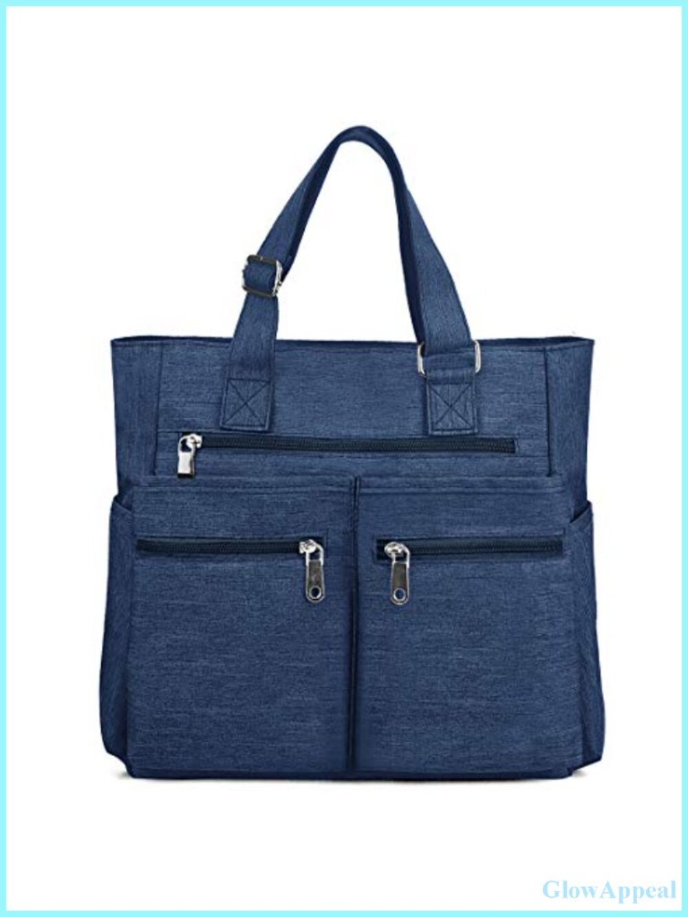 Waterproof Nylon Tote Bag with Multiple Pockets Laptop Work Shoulder Bag